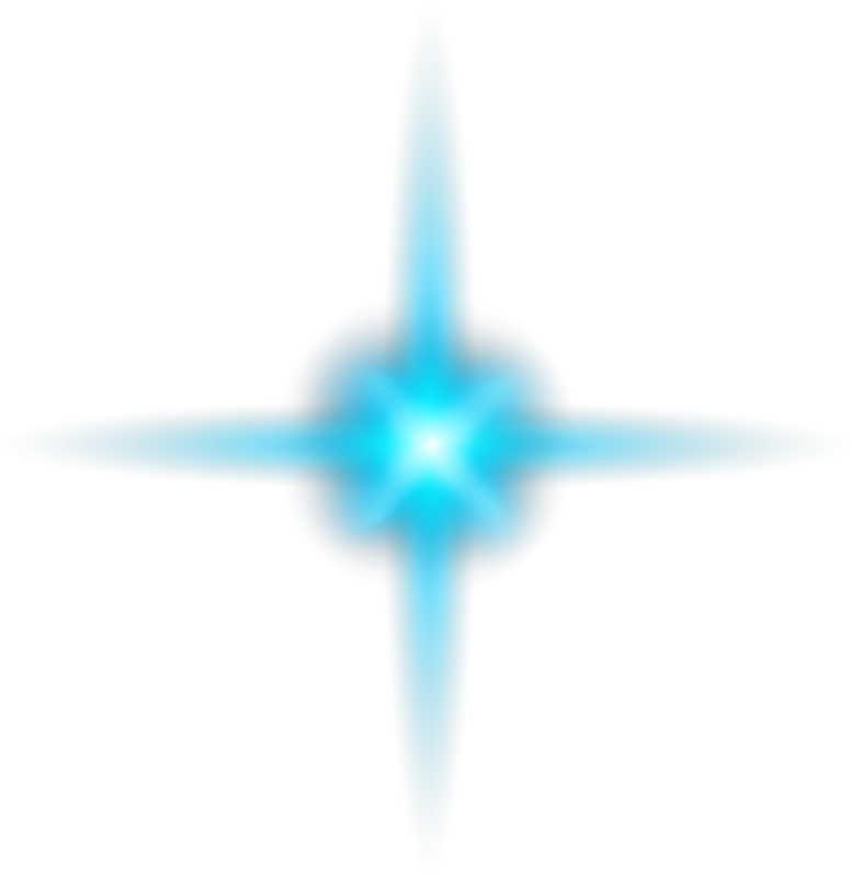 Blue Glowing Light Star or Shine Spark